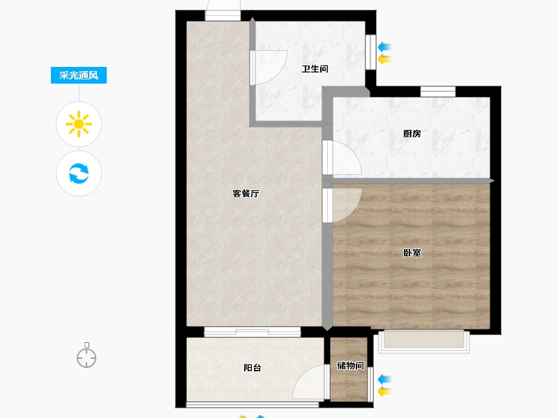 黑龙江省-哈尔滨市-新松·未来ONE-47.20-户型库-采光通风