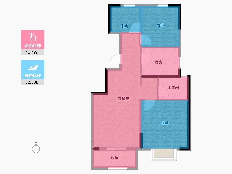 天津-天津市-新城·玺樾熙棠-73.60-户型库-动静分区