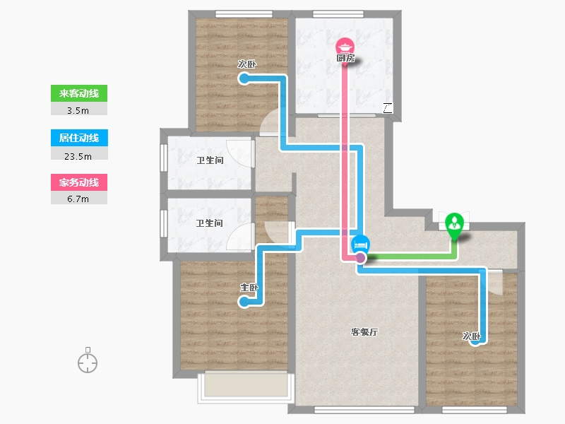 陕西省-西安市-绿城西安全运村-99.96-户型库-动静线