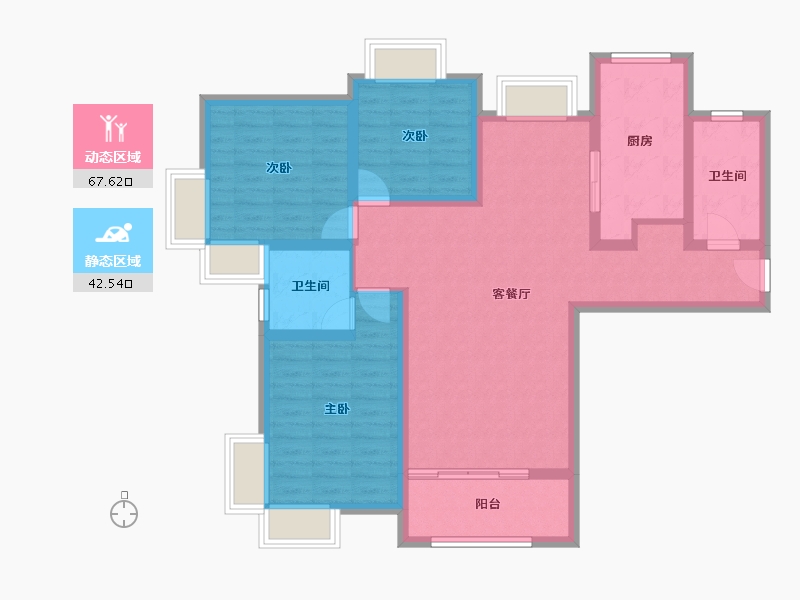 上海-上海市-和欣国际花园-98.03-户型库-动静分区