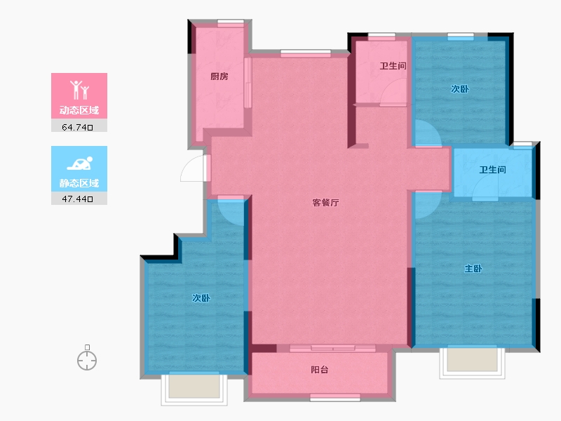 天津-天津市-新城·玺樾熙棠-100.80-户型库-动静分区