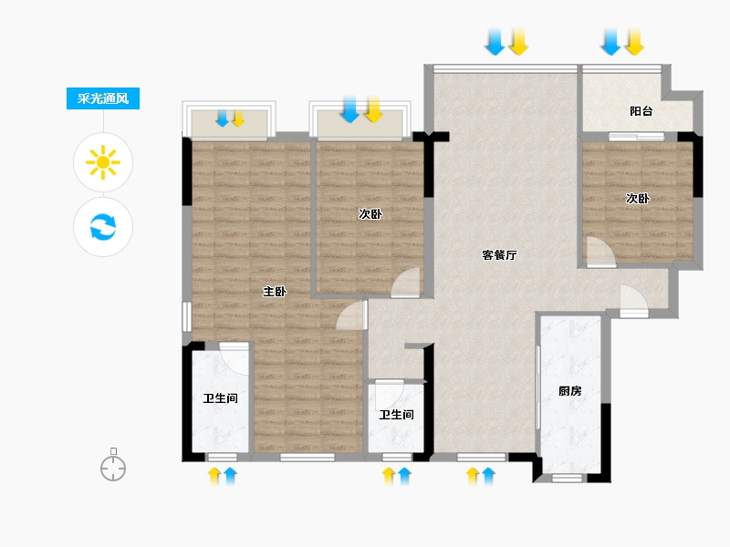 浙江省-丽水市-观澜府-107.00-户型库-采光通风