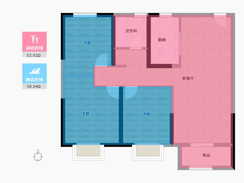 天津-天津市-新城·玺樾熙棠-78.40-户型库-动静分区