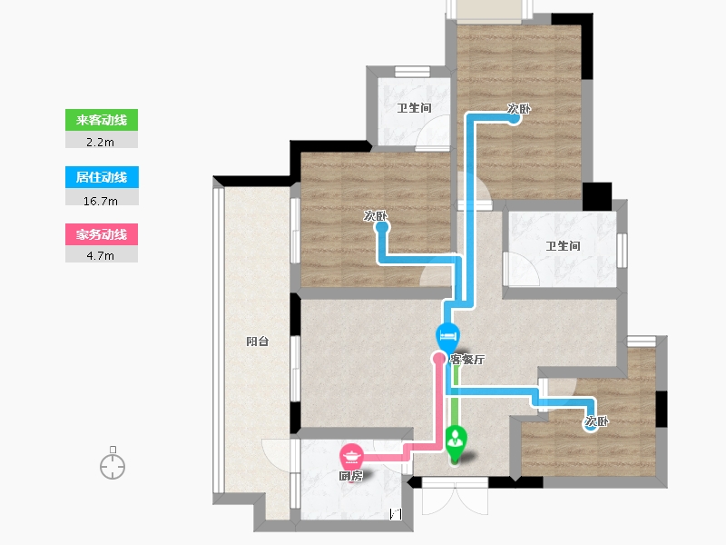 重庆-重庆市-金科南山-76.44-户型库-动静线