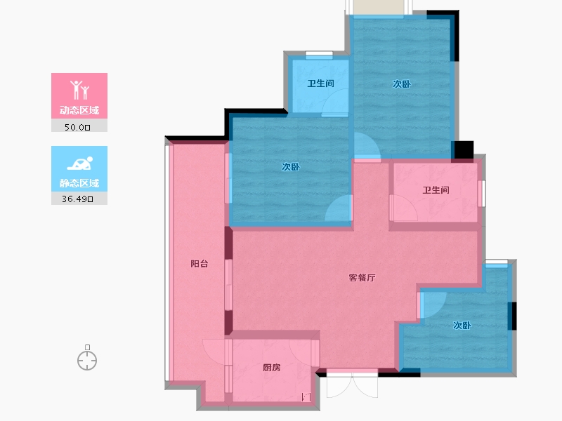 重庆-重庆市-金科南山-76.44-户型库-动静分区