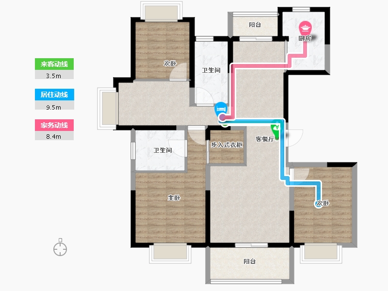 上海-上海市-长风瑞仕璟庭-115.01-户型库-动静线