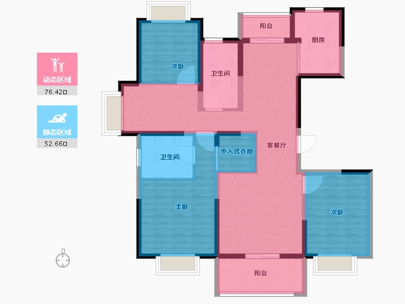 上海-上海市-长风瑞仕璟庭-115.01-户型库-动静分区