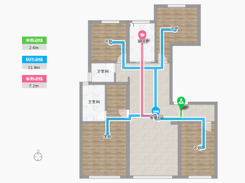 陕西省-西安市-绿城西安全运村-114.38-户型库-动静线