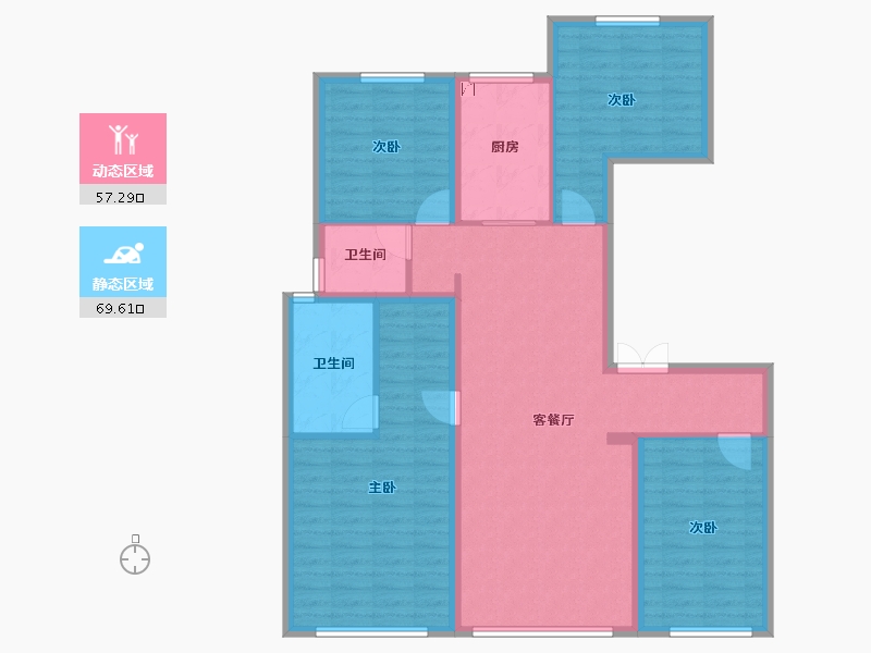 陕西省-西安市-绿城西安全运村-114.38-户型库-动静分区