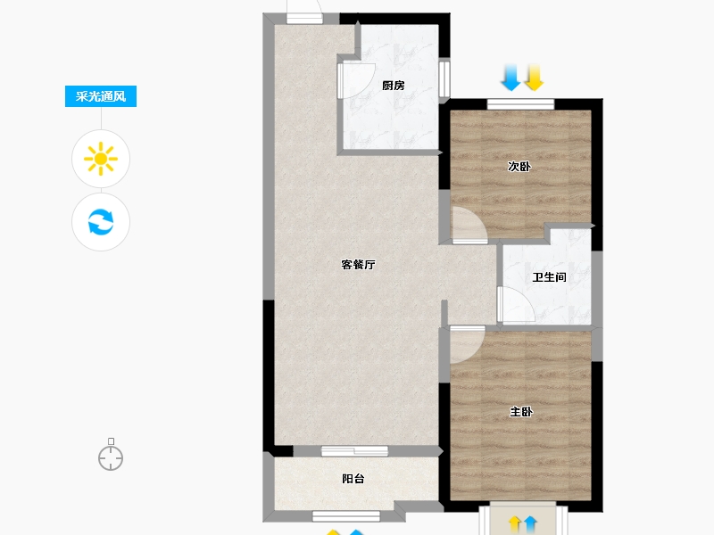 天津-天津市-新城·玺樾熙棠-64.01-户型库-采光通风