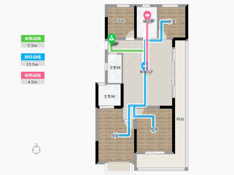 浙江省-杭州市-滨湖天地-104.00-户型库-动静线