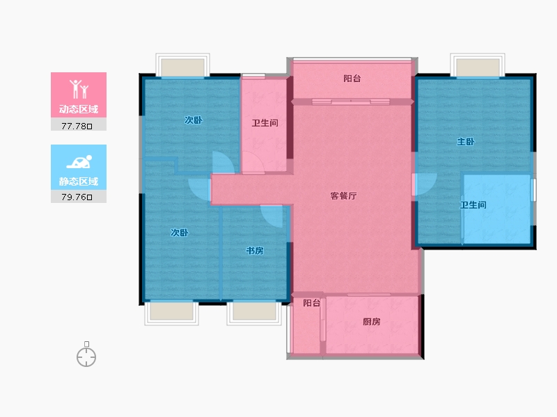 上海-上海市-璞玉one-144.01-户型库-动静分区