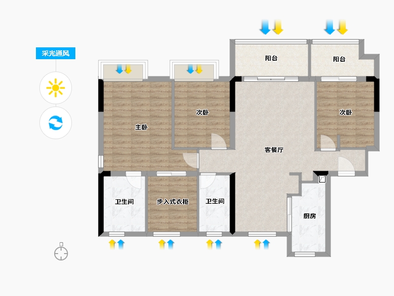 浙江省-丽水市-观澜府-107.00-户型库-采光通风