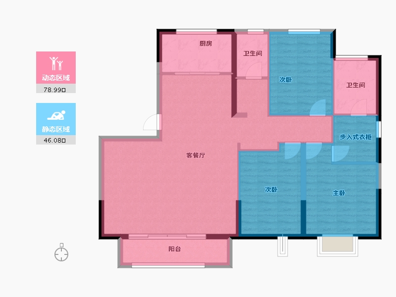 天津-天津市-和泓葛沽湾首府-113.90-户型库-动静分区