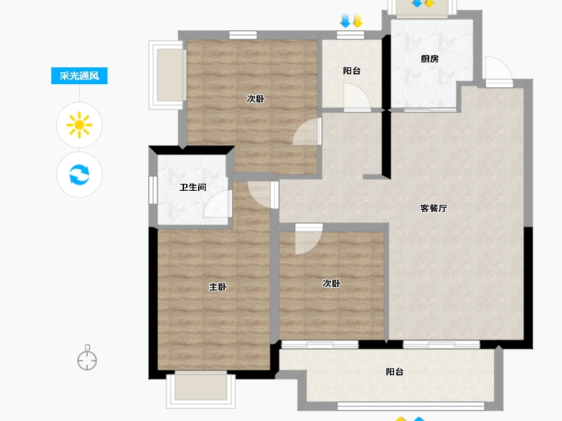 江苏省-常州市-牡丹招商公园学府-94.09-户型库-采光通风