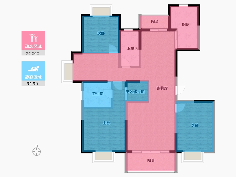 上海-上海市-长风瑞仕璟庭-115.01-户型库-动静分区