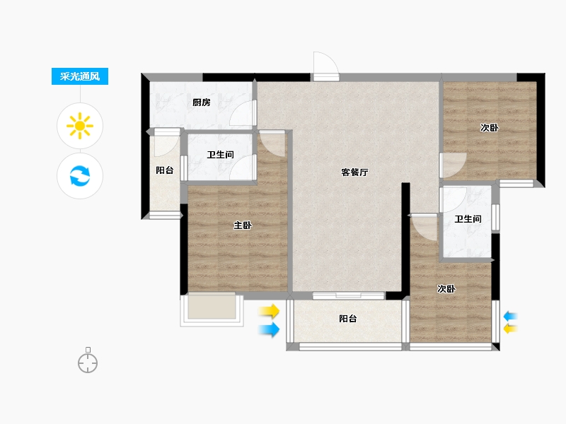 广西壮族自治区-南宁市-正恒国际-111.00-户型库-采光通风