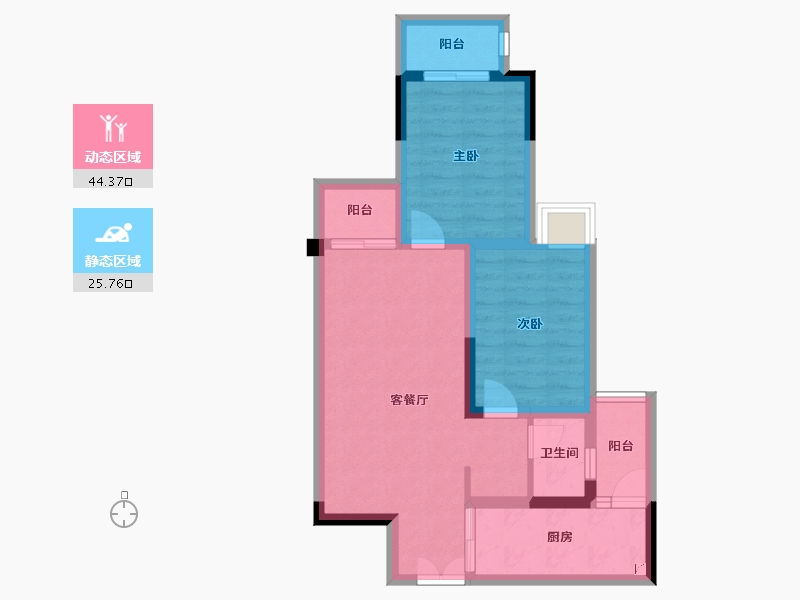 重庆-重庆市-金科南山-61.52-户型库-动静分区