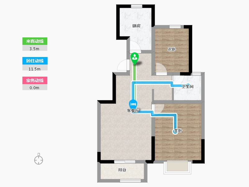 天津-天津市-新城·玺樾熙棠-69.60-户型库-动静线