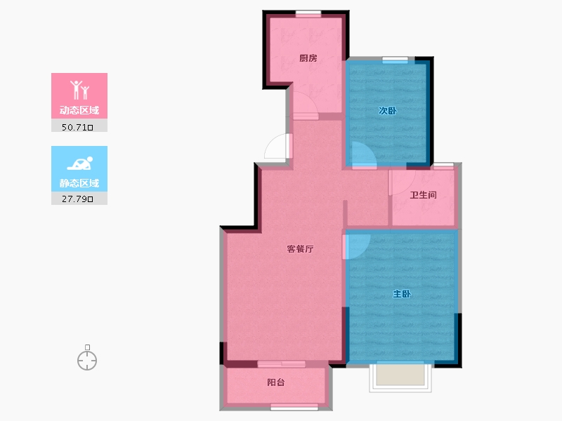 天津-天津市-新城·玺樾熙棠-69.60-户型库-动静分区