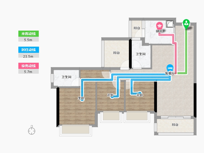 广东省-中山市-龙光·玖誉府-83.74-户型库-动静线