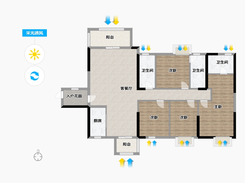 福建省-泉州市-百信·御江帝景-6期-140.00-户型库-采光通风