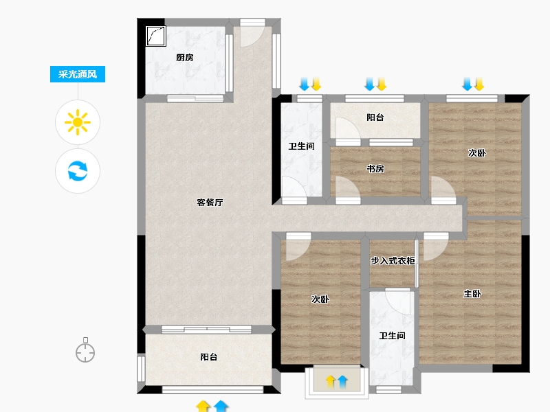 江西省-赣州市-台湾城二期-98.00-户型库-采光通风