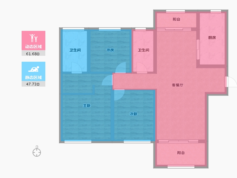 江苏省-南京市-金象朗诗红树林-97.56-户型库-动静分区