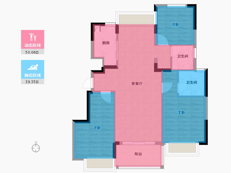 湖北省-武汉市-保利时光印象-80.17-户型库-动静分区