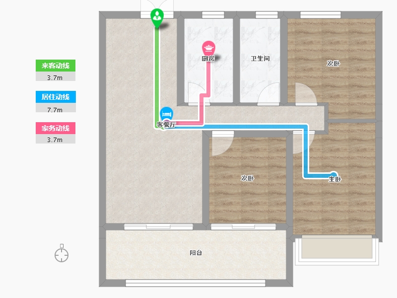 山东省-泰安市-鲁投·铂悦青云-80.13-户型库-动静线