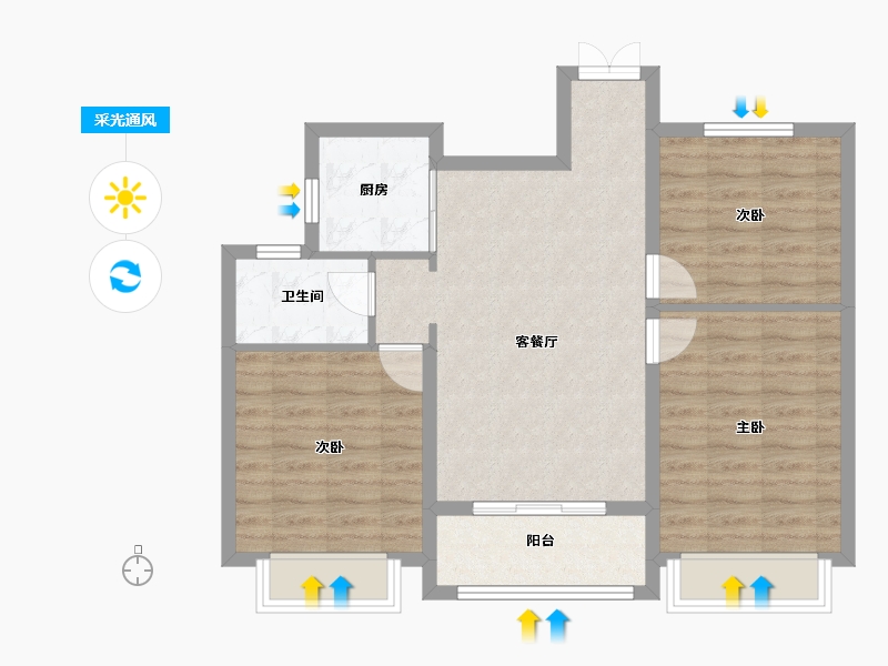 山东省-泰安市-早安新泰.书山境-76.35-户型库-采光通风