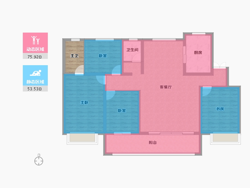 山东省-泰安市-鲁投·铂悦青云-121.12-户型库-动静分区