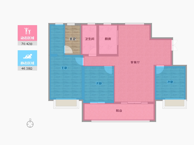 山东省-泰安市-鲁投·铂悦青云-110.40-户型库-动静分区