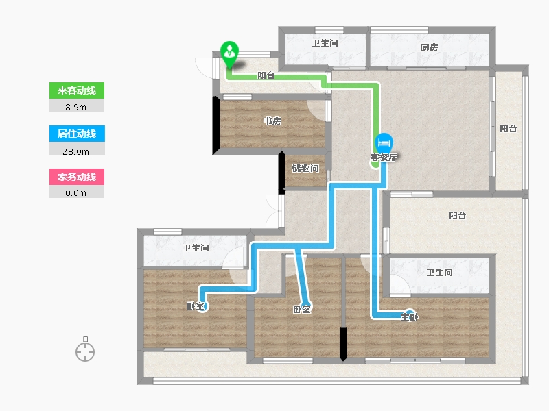 浙江省-杭州市-滨湖天地-135.20-户型库-动静线