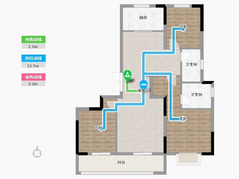 浙江省-宁波市-蓝城·兰香园-102.50-户型库-动静线