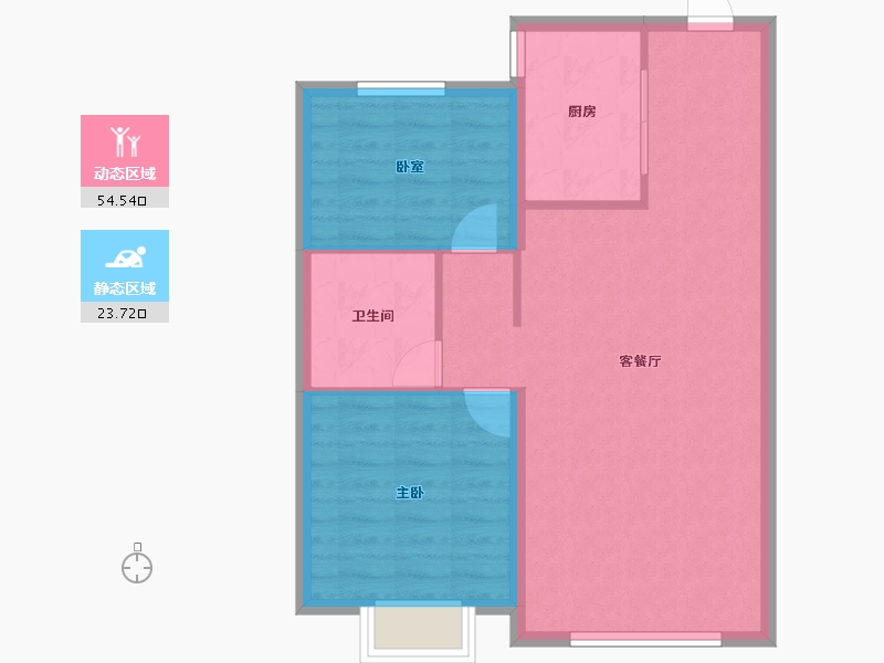 黑龙江省-哈尔滨市-金地峯范-71.20-户型库-动静分区