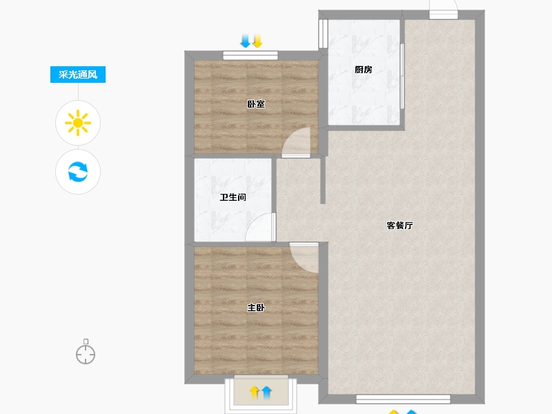 黑龙江省-哈尔滨市-金地峯范-71.20-户型库-采光通风