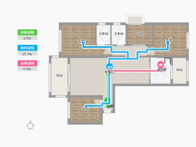 福建省-泉州市-畔山云海2期-105.73-户型库-动静线