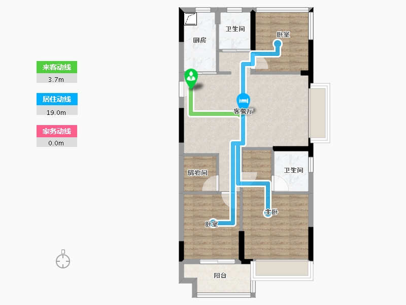 浙江省-宁波市-华鸿大发国琨府-78.34-户型库-动静线