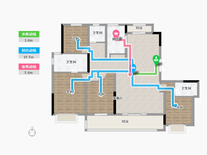 浙江省-宁波市-蓝城·兰香园-142.44-户型库-动静线