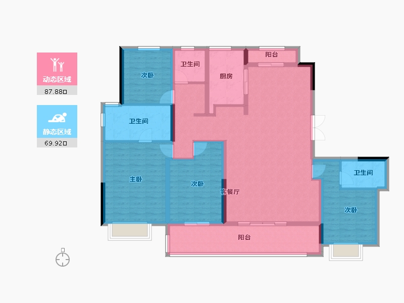 浙江省-宁波市-蓝城·兰香园-142.44-户型库-动静分区