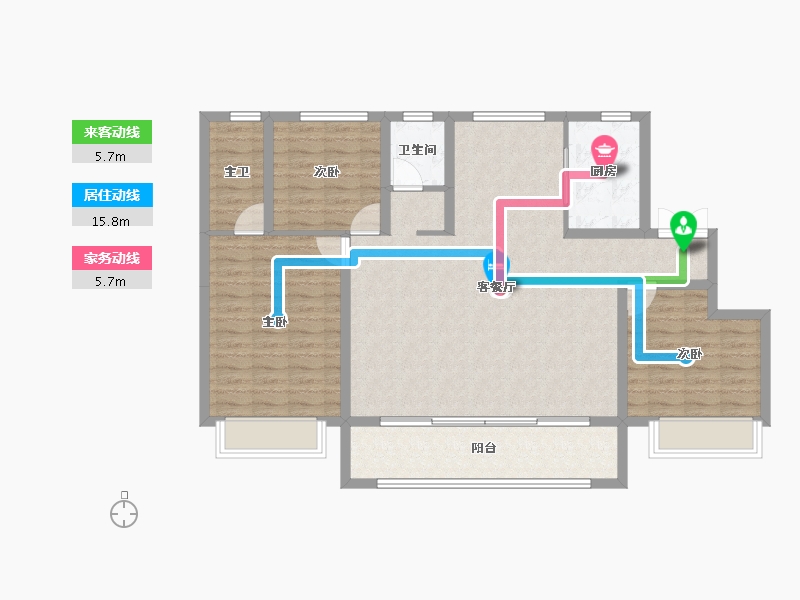 山东省-泰安市-鲁投·铂悦青云-108.49-户型库-动静线