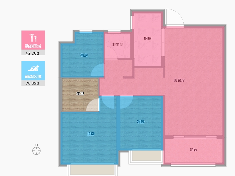 山东省-泰安市-光明智谷-96.80-户型库-动静分区