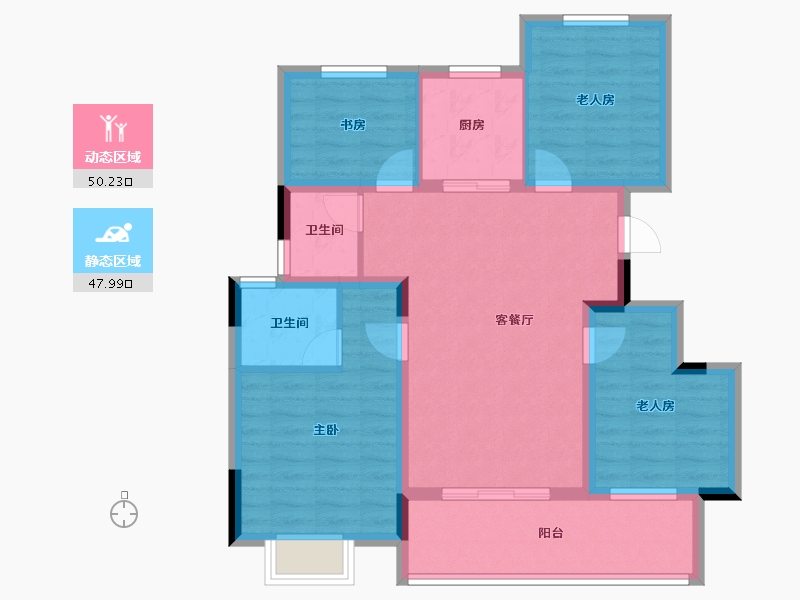 浙江省-杭州市-天樾四季-87.41-户型库-动静分区