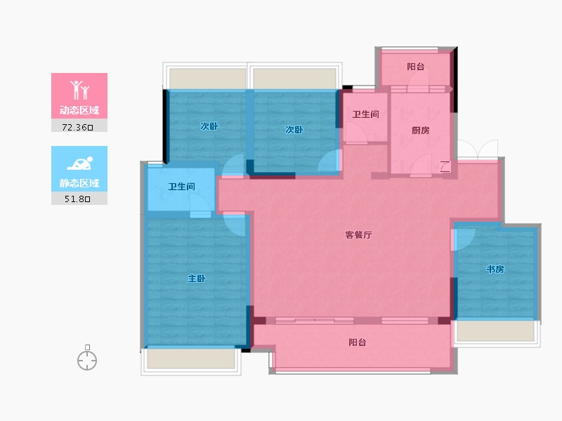 重庆-重庆市-新锦成·锦绣府-119.00-户型库-动静分区