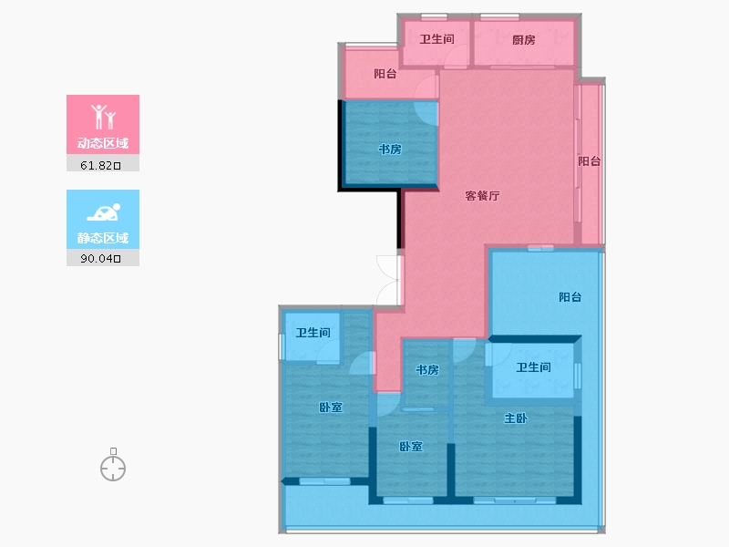 浙江省-杭州市-滨湖天地-135.20-户型库-动静分区