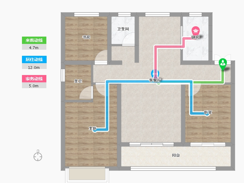 山东省-泰安市-鲁投·铂悦青云-87.03-户型库-动静线