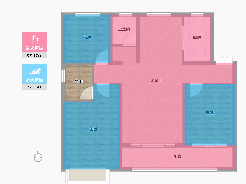 山东省-泰安市-鲁投·铂悦青云-87.03-户型库-动静分区