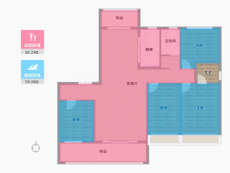 山东省-泰安市-新华·御湖庄园-138.40-户型库-动静分区