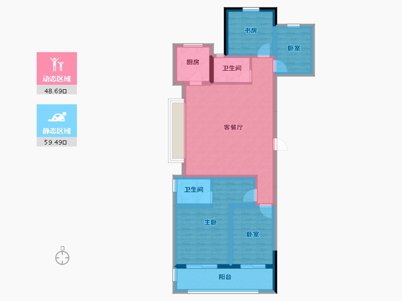 浙江省-杭州市-融悦天辰府-96.00-户型库-动静分区